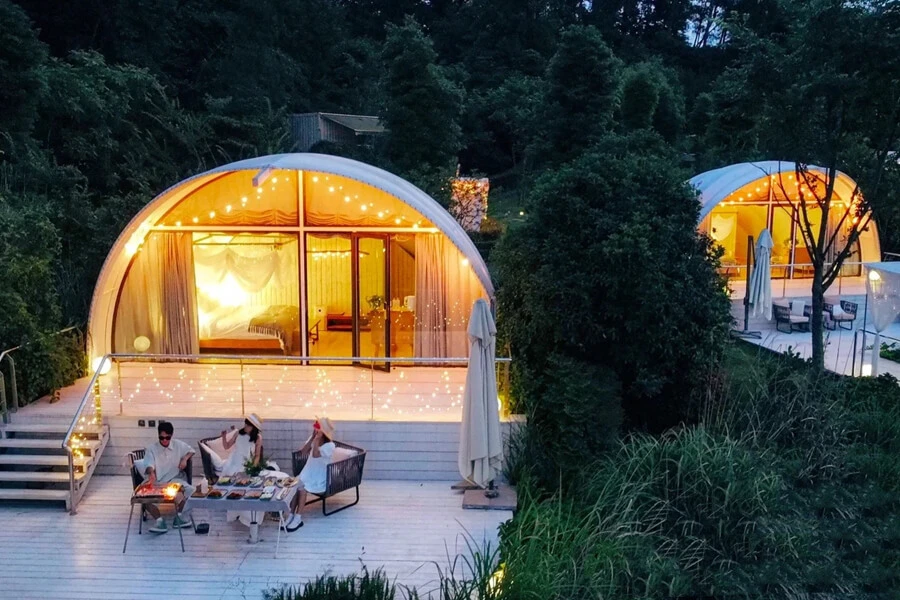 glamping tents with bathroom