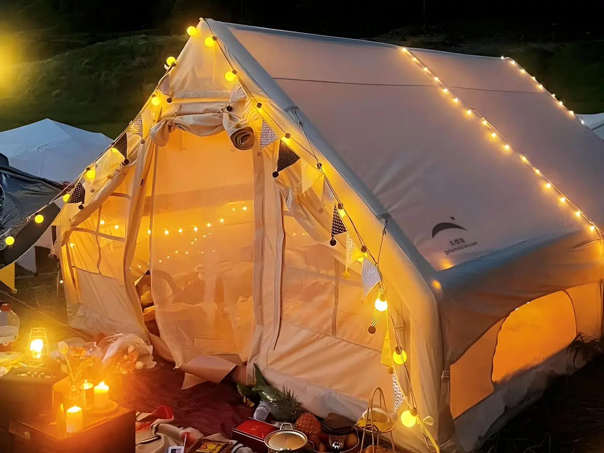 winter tent camping