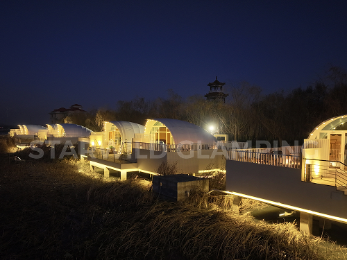 星野上 • 帐篷建筑案例 | 天津北辰曙光水镇心也私汤营地