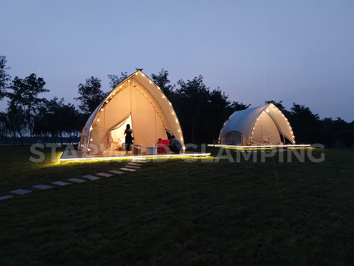 星野上 • 帐篷建筑案例 | 天津东丽在湖边度假营地